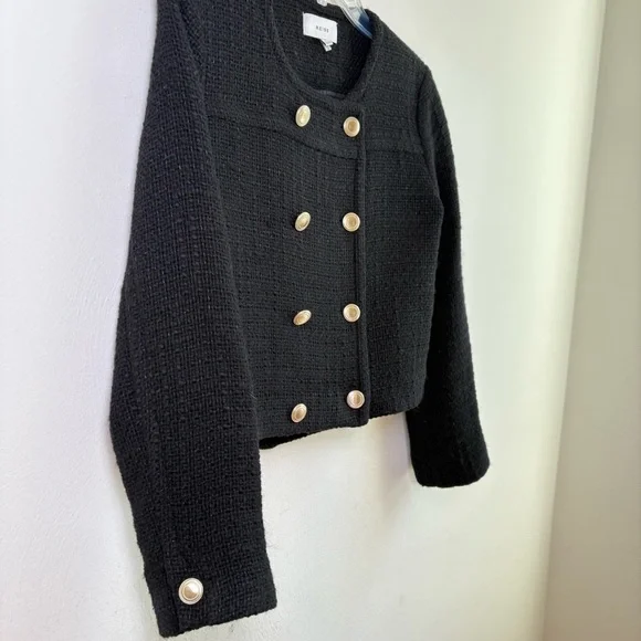 REISS Esmie Cropped Jacket Double Breasted Wool Blend Size 6 - Picture 12 of 13